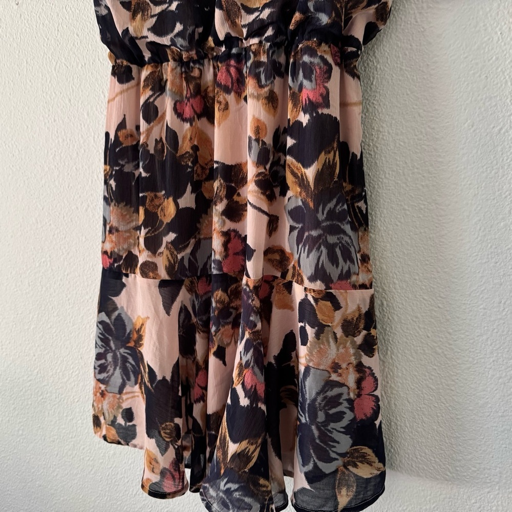 Maurices Vibrant Floral Tie Front Sundress Small Ruffled Boho Playful Breezy - Picture 9 of 16